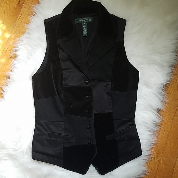 Ralph Lauren Jackets & Blazers - Ralph Lauren 100% Cotton Black Sleeveless Top Vest